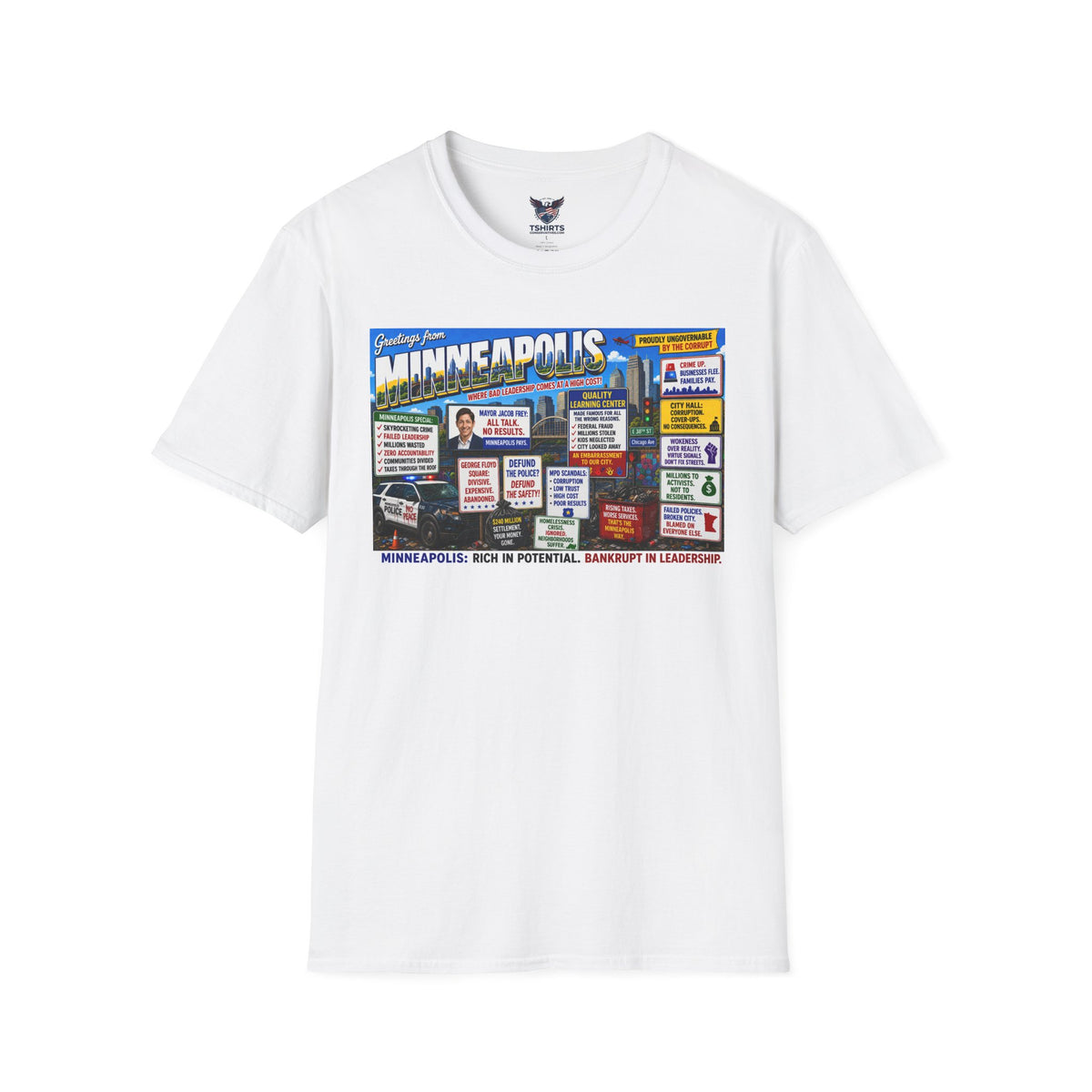 "Trump Patriot Shirt | America First T-Shirt | Conservative Republican Apparel | God Family Country Tee" | Minneapolis Map Collage T-Shirt |
