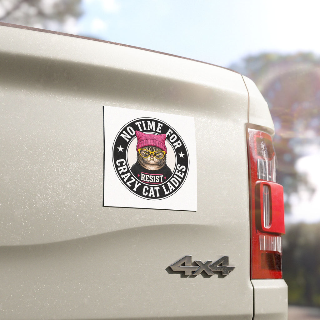 No Time for Crazy Cat Ladies Resist Cat Magnet | Car Magnet