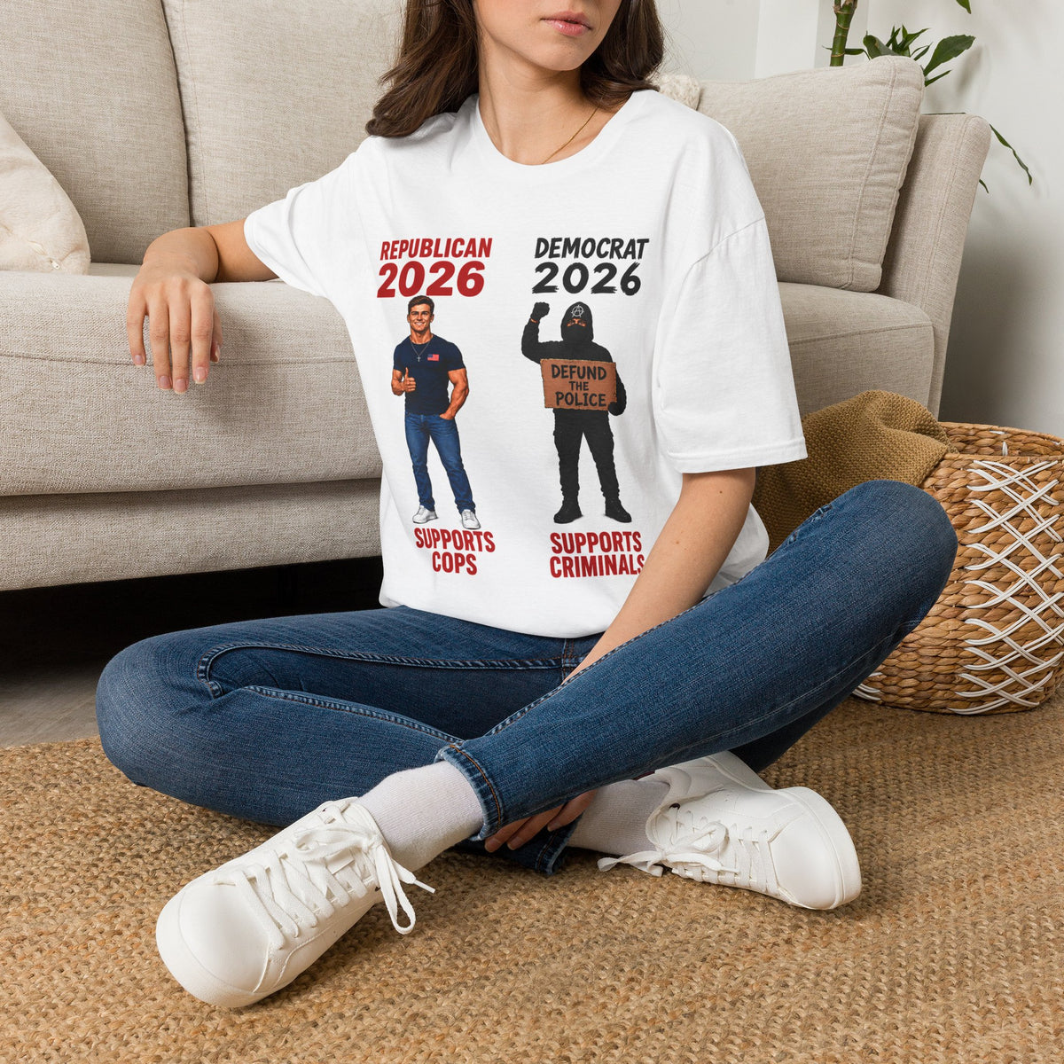 "Trump Patriot Shirt | America First T-Shirt | Conservative Republican Apparel | God Family Country Tee" | anti-woke tshirt | Republican 2026 Supports Cops vs Democrat 2026 Supports Criminals T-Shirt...