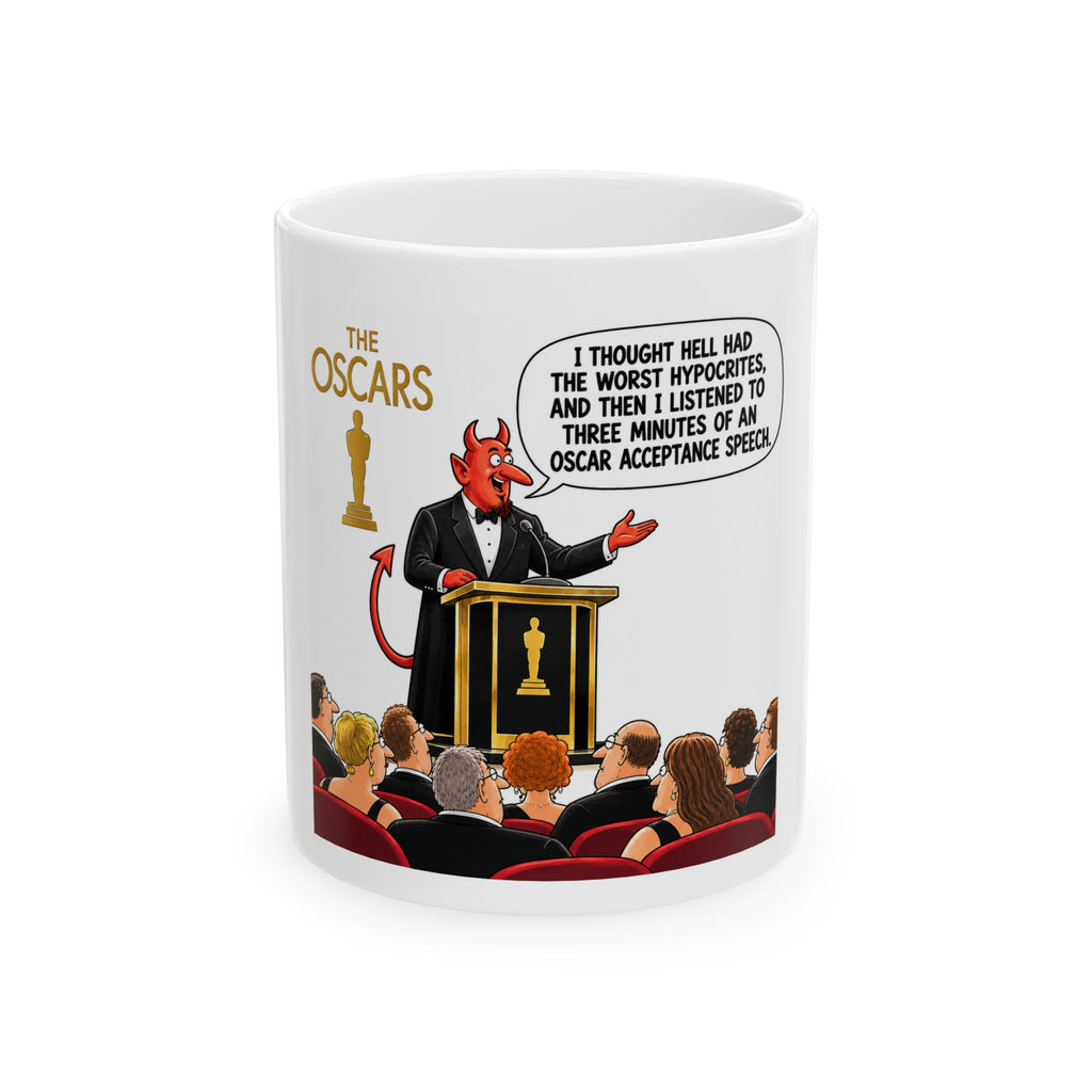 Funny Oscars Devil Speech Ceramic Mug – Humorous Award Show Coffee Cup (11oz, 15oz)
