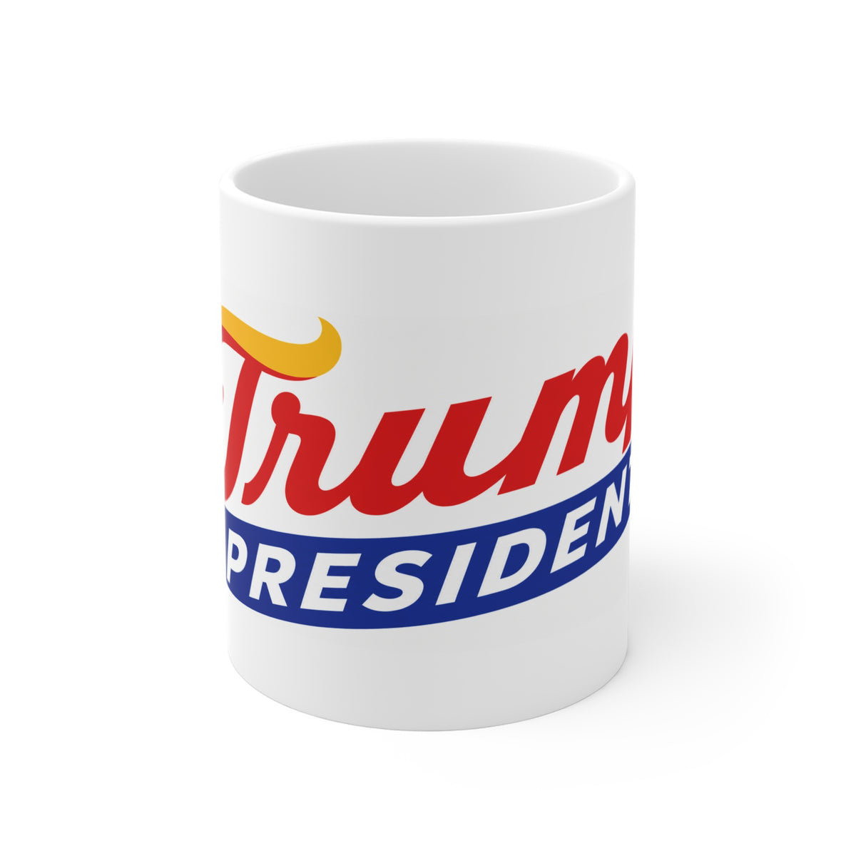 PRESIDENT TRUMP 11oz Political Campaign Mug - "President" Retro Script Design