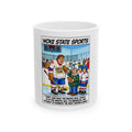 Woke Hockey Cartoon Ceramic Mug — “Girls Team” Sports Comic Coffee Cup (11oz/15oz)