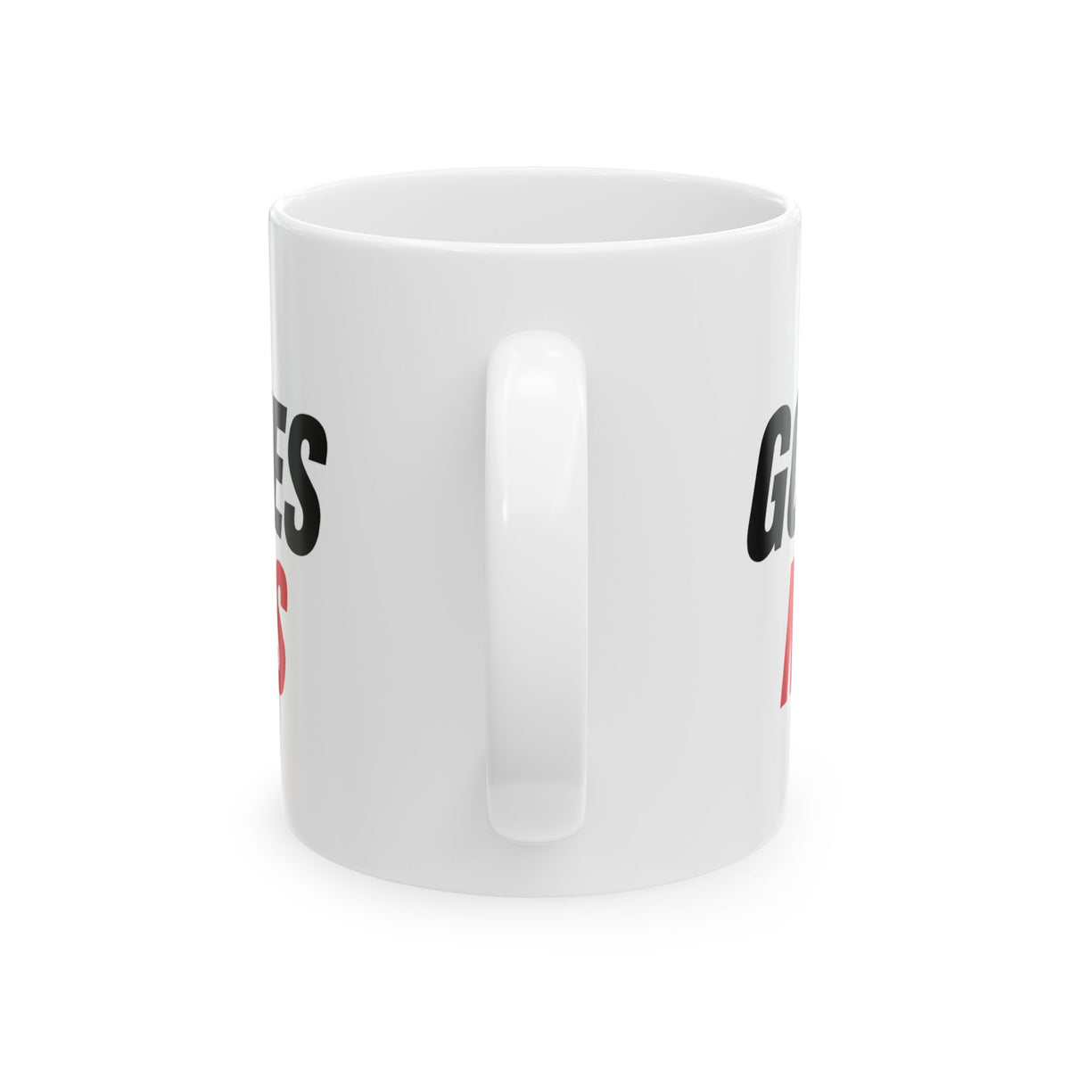 God Determines My Pronouns Mug | Bold Determined Pronoun Message Ceramic Mug