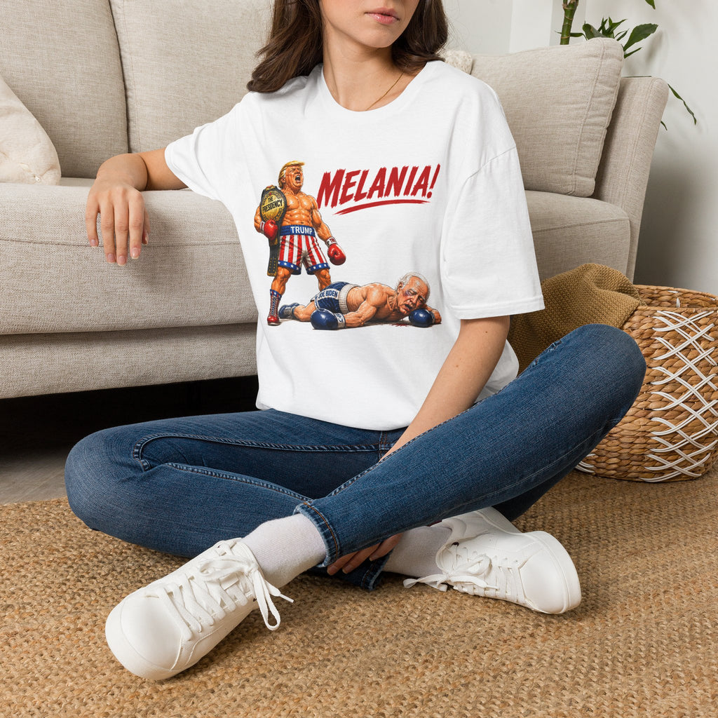 Graphic T-Shirt – Boxing Champion Design with "MELANIA!" Slogan