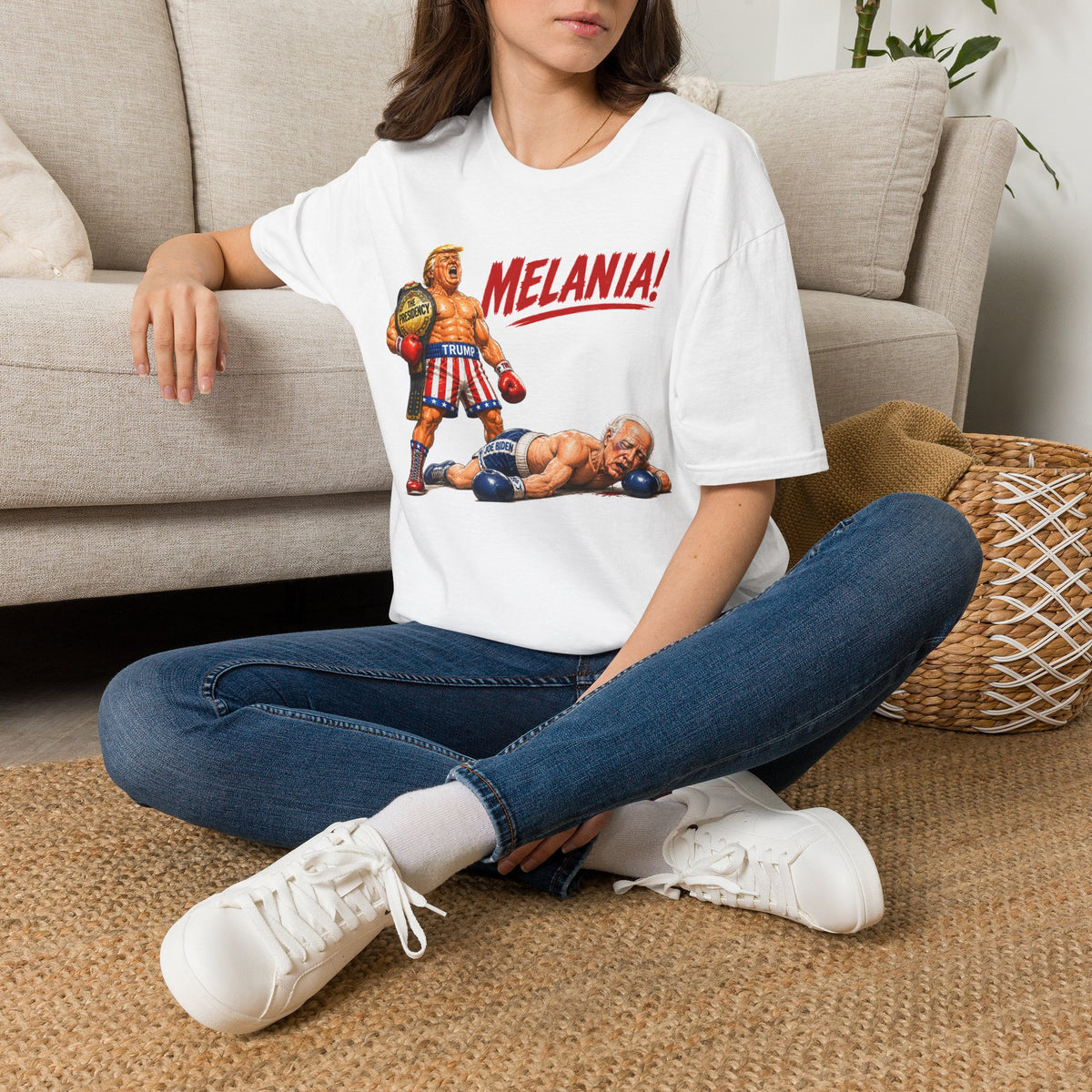 Graphic T-Shirt – Boxing Champion Design with "MELANIA!" Slogan