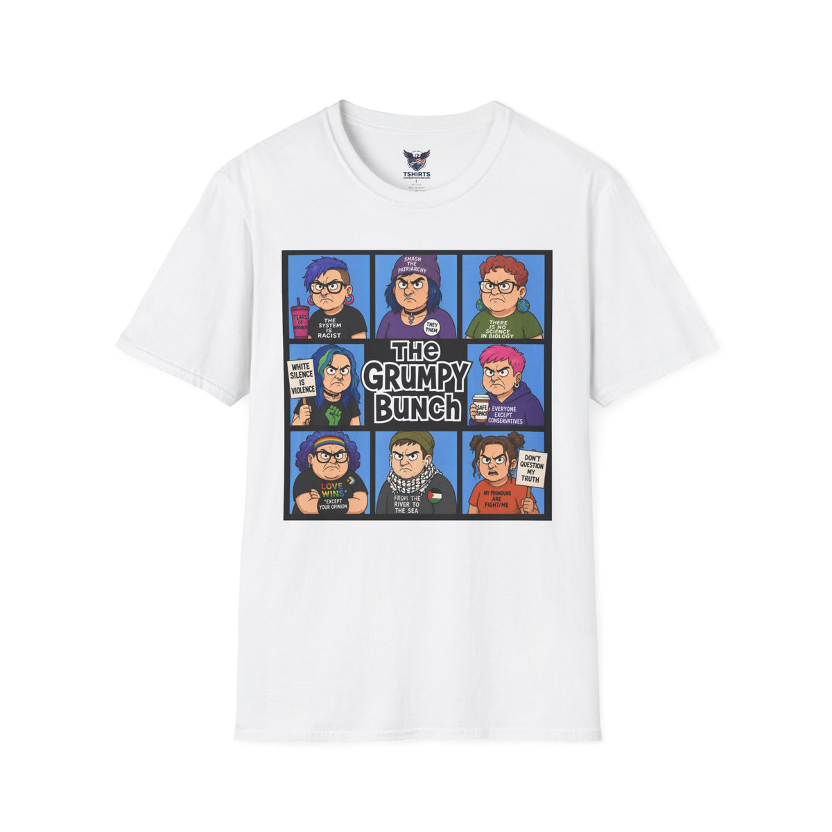 T-Shirt — 'The Grumpy Bunch' Cartoon Character Graphic Tee