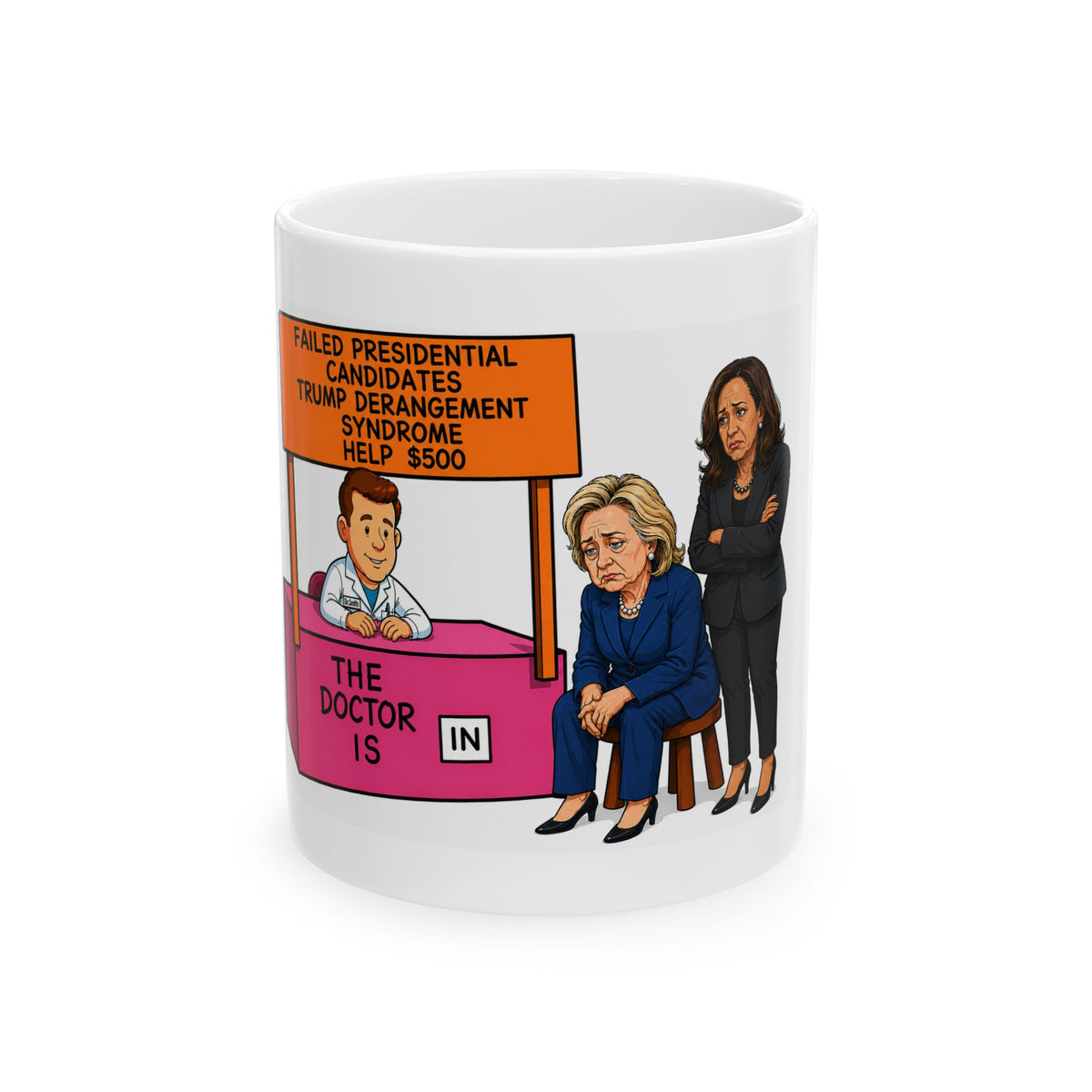 Failed Presidential Candidates Mug Political Cartoon Therapy Booth mug | Ceramic Mug