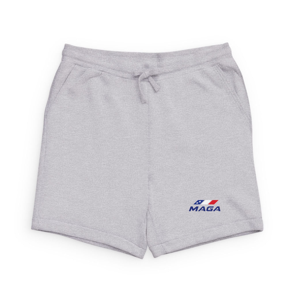 Flag Stripe MAGA Fleece Sweatshorts — The Brand for Conservatives - Minimal USA Accent Athletic Lounge Shorts