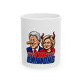 Political Parody Mug - 'The Clintons' , Devil and Pinocchio Caricature Coffee Cup (11oz, 15oz)