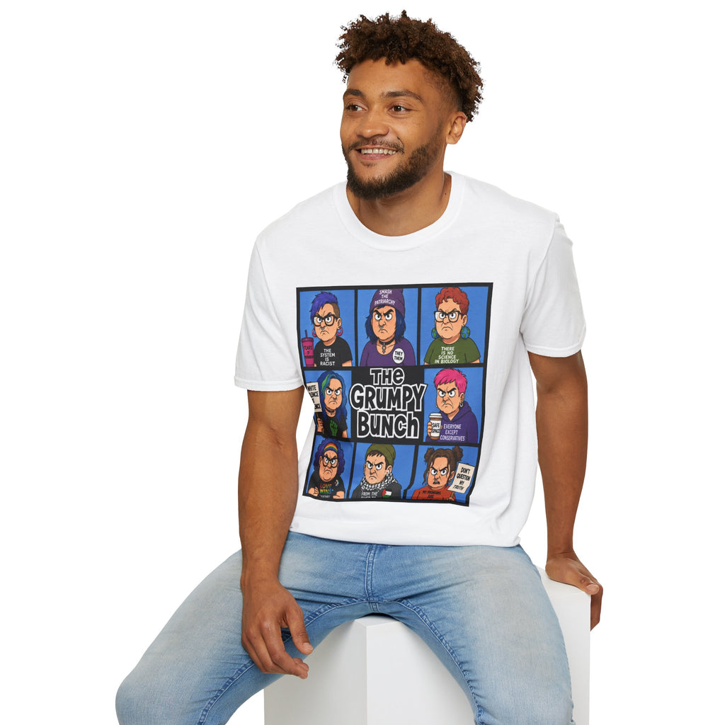 Grumpy WOKE Bunch Graphic T-Shirt — Retro Comic Panel Illustration