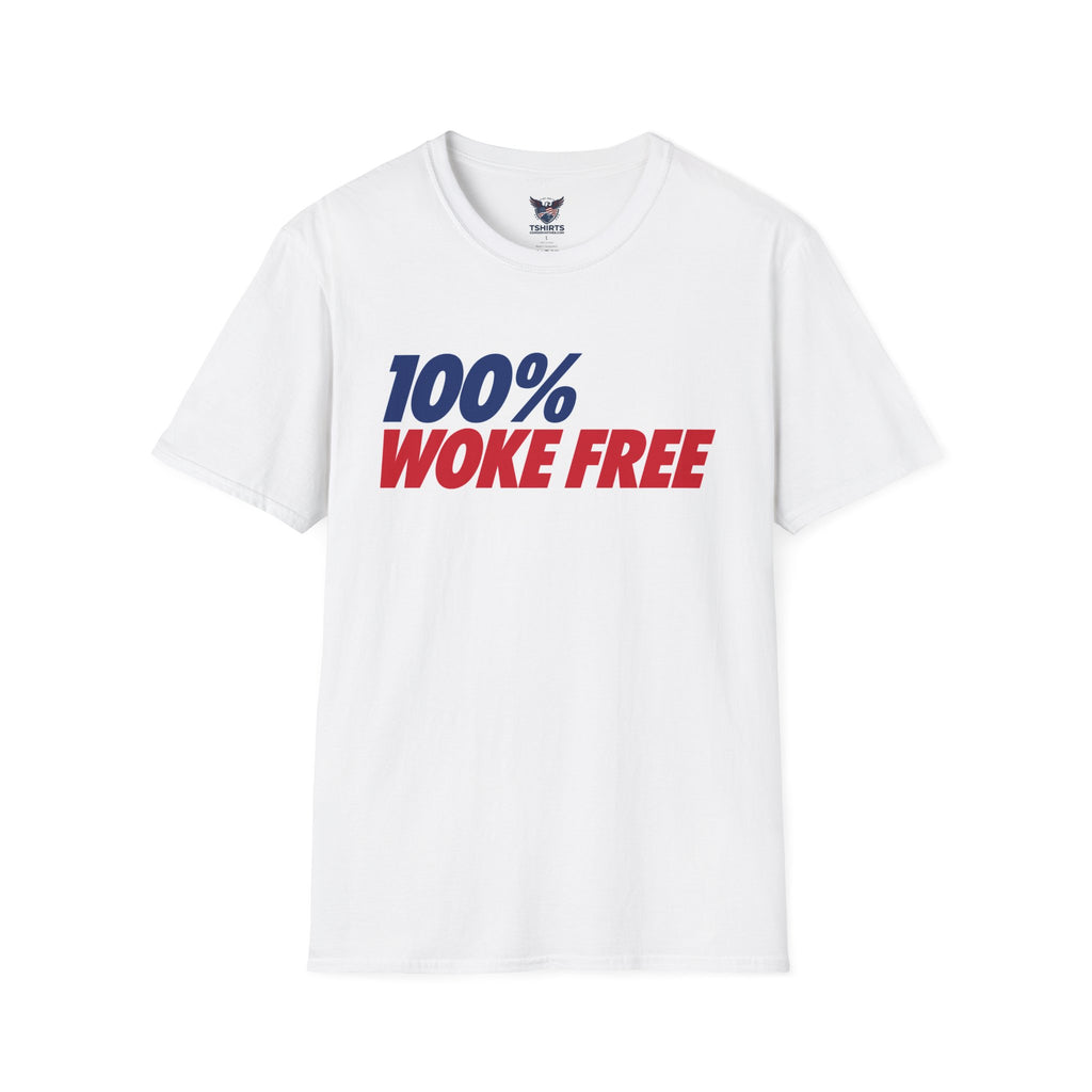 "100% Woke Free" Patriotic Bold Statement Tee