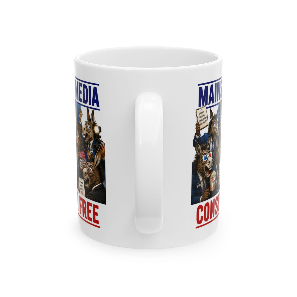 Mainstream Media Free Fake News Political Cartoon Coffee Mug