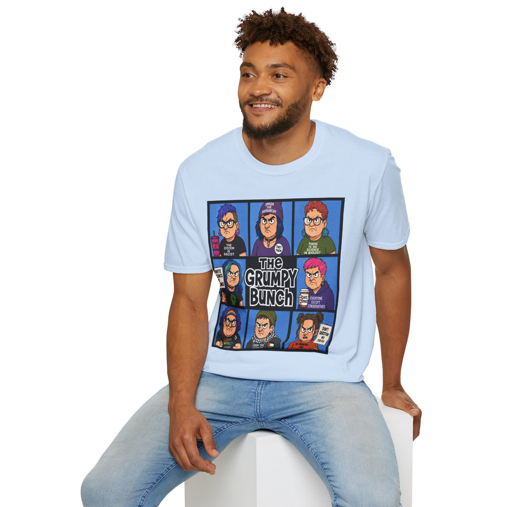 Grumpy WOKE Bunch Graphic T-Shirt — Retro Comic Panel Illustration