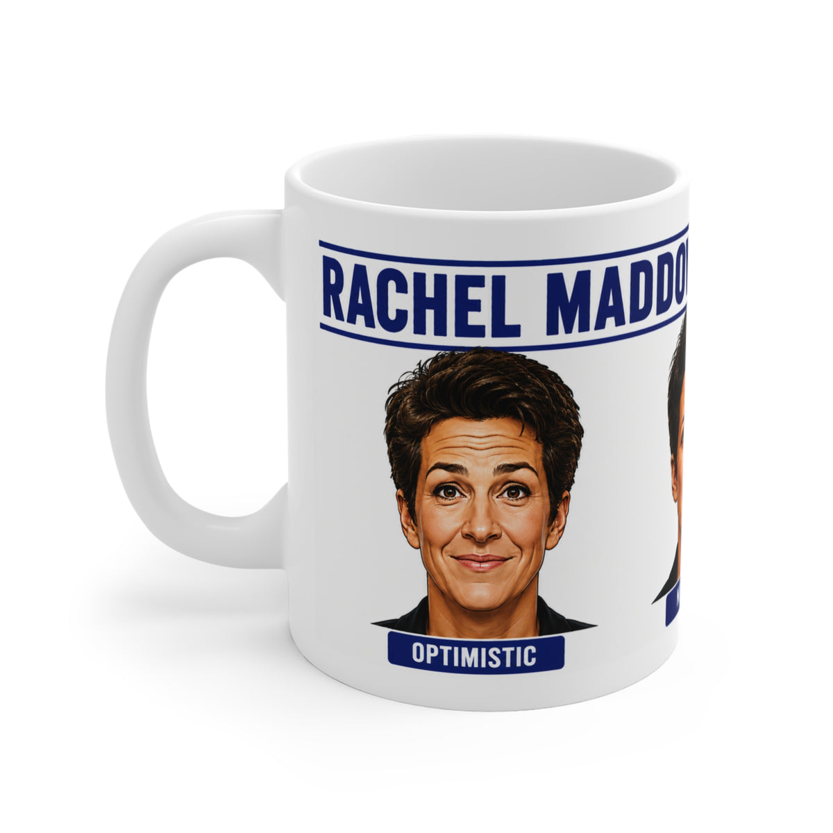 THE FACES OF ELECTION MADDOW ELECTION NIGHT SATIRE MUG 11oz Novelty Coffee Mug — Election Mood Faces (Optimistic • Nervous)