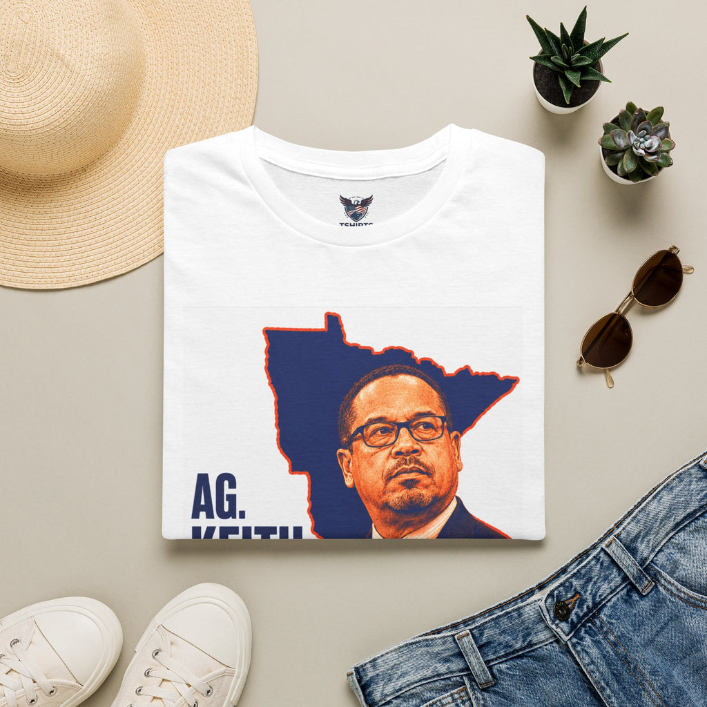 Keith Ellison Political Satire Portrait T-Shirt | Minnesota State Silhouette