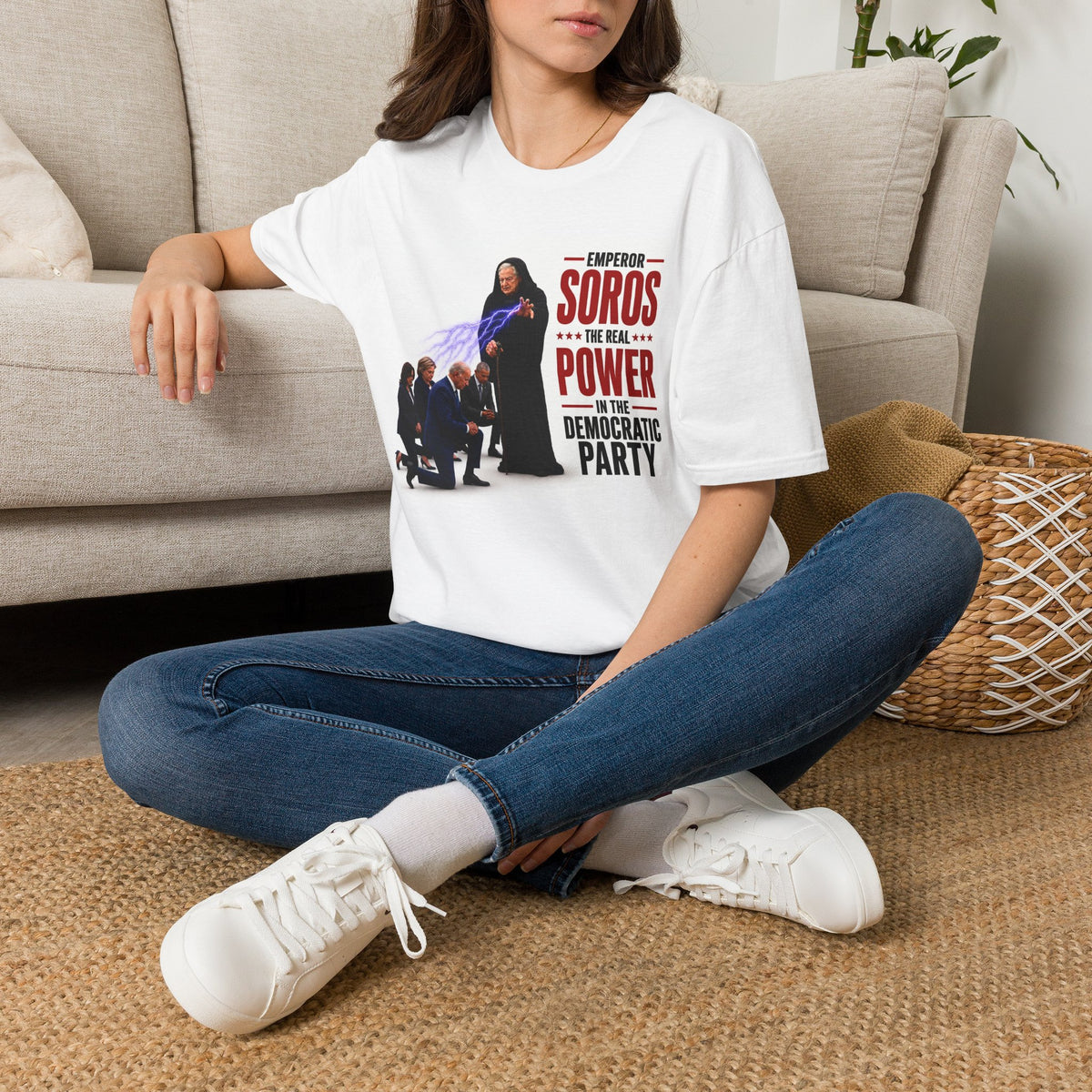 Emperor Soros graphic T-Shirt | Political satire, power parody
