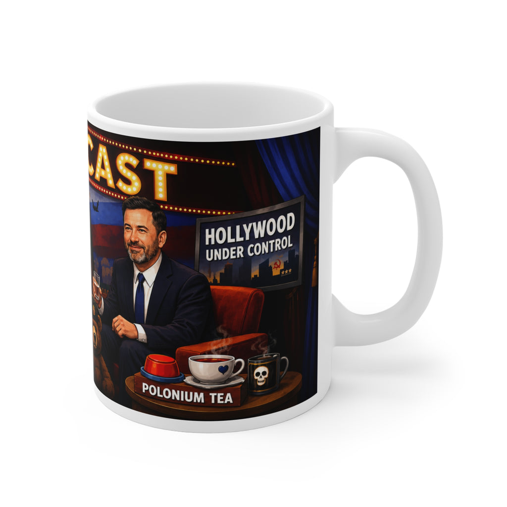 JIMMY KIMMEL ON THE PUTIN PODCAST JOKE MUG