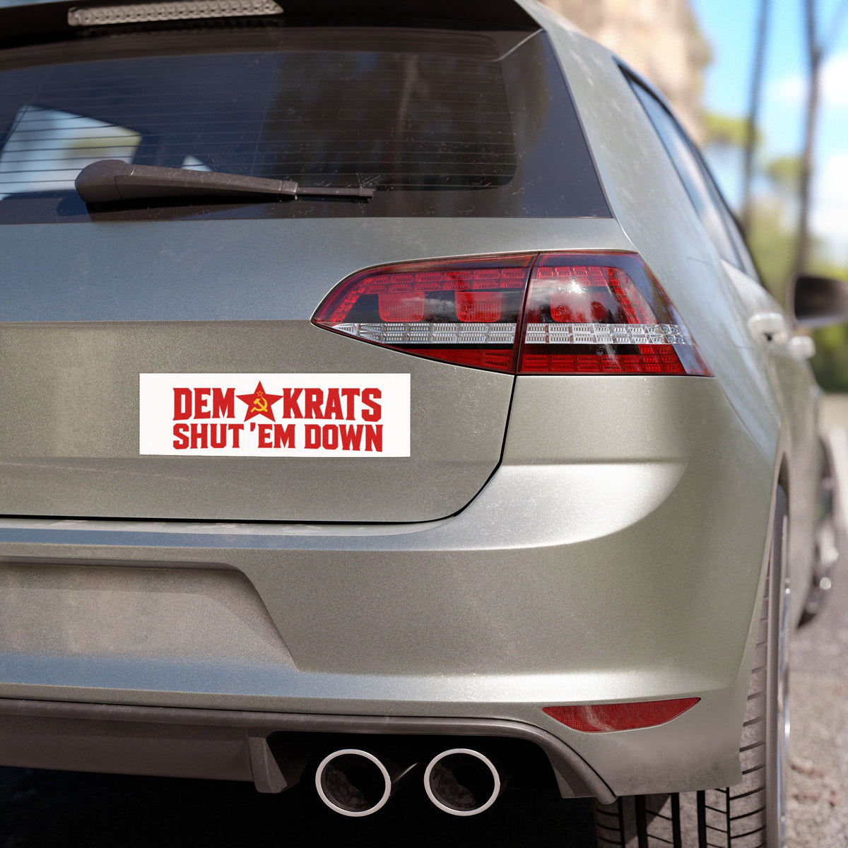 Dem Krats Shut 'Em Down Car Magnet | Political Protest Design