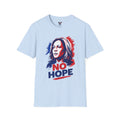 Light Blue Kamala Harris No Hope Portrait T-Shirt | Red Blue Pop Art Political Design