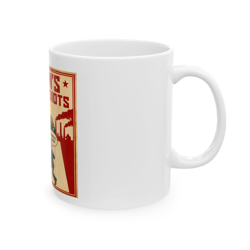 Political Satire Ceramic Mug - "Putin's Useful Idiots" Kimmel and Colbert Parody