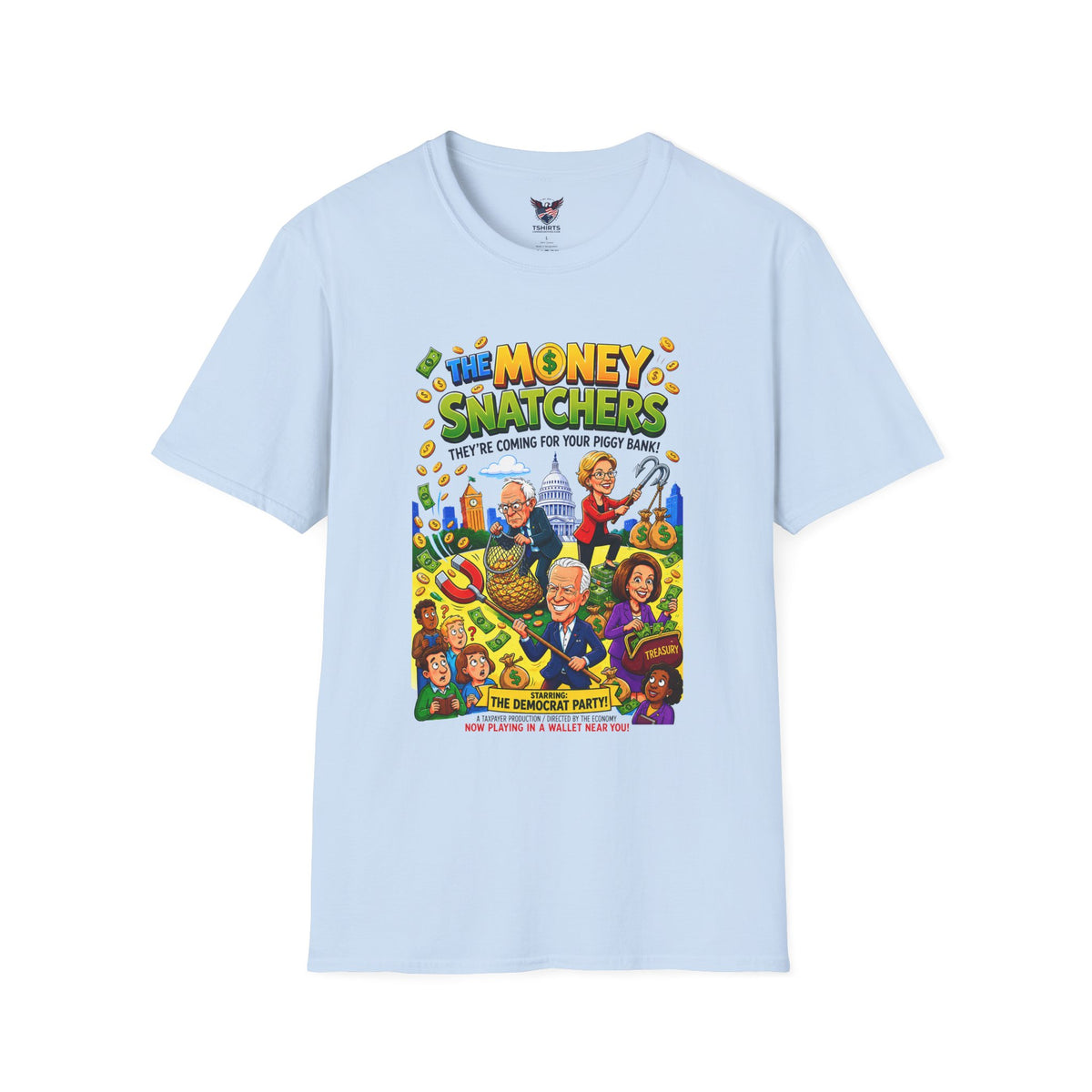The Money Snatchers Funny Conservative Political Satire Graphic Tee
