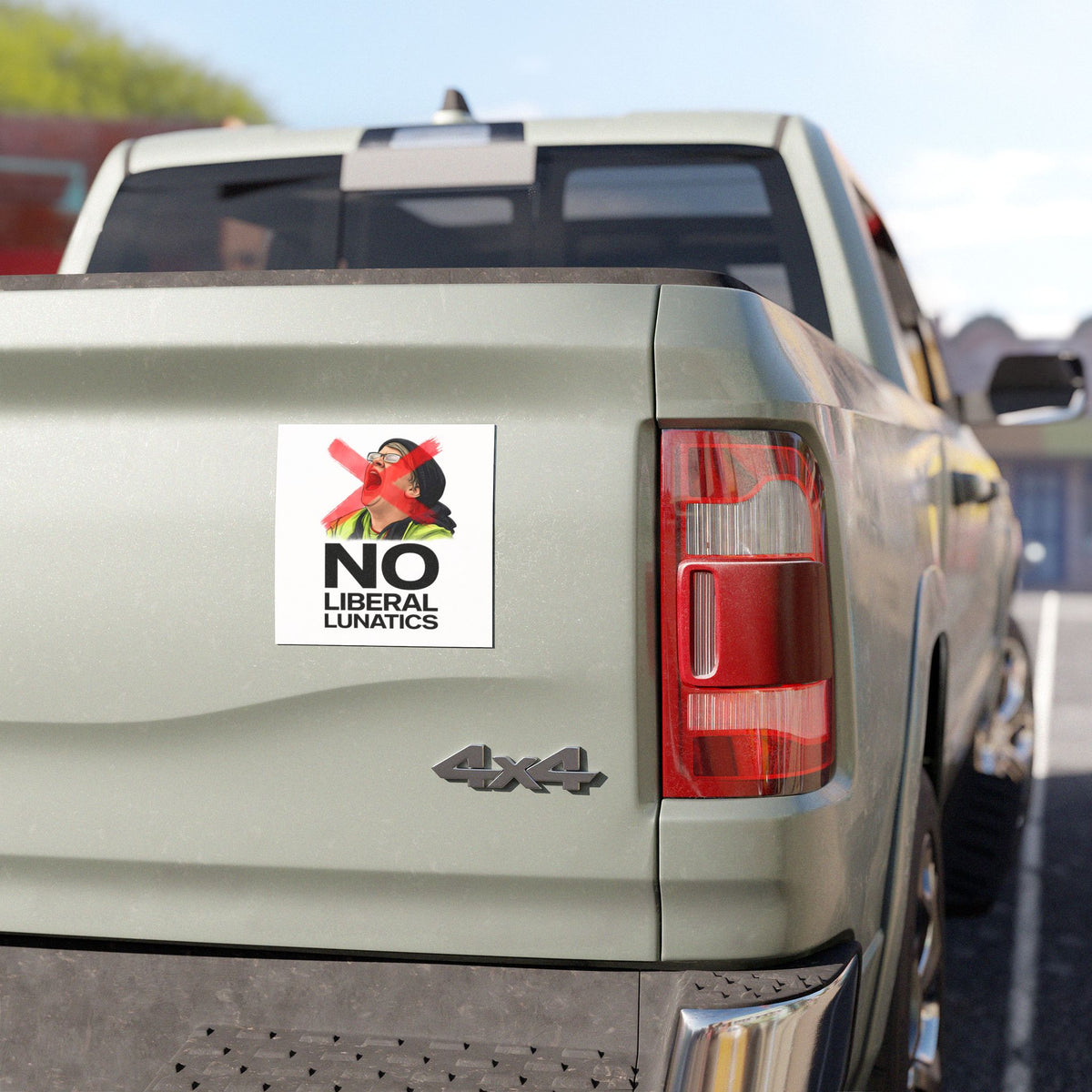 No Liberal Lunatics Car Magnet | Political protest design