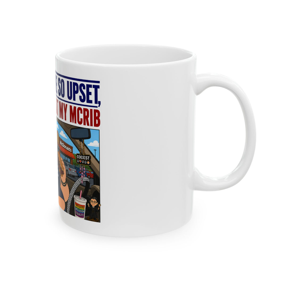 Trump Has Me So Upset Cartoon Character Mug | Political Satire, Woke Design