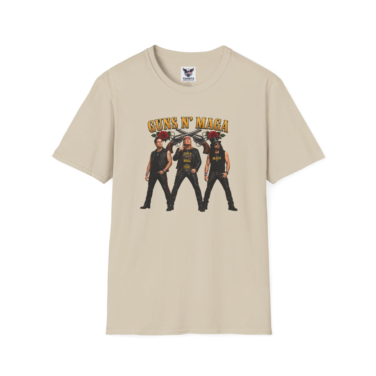 Guns N' Maga Rock Band T-Shirt — Trump, Vance, Rubio Political Parody Graphic Tee