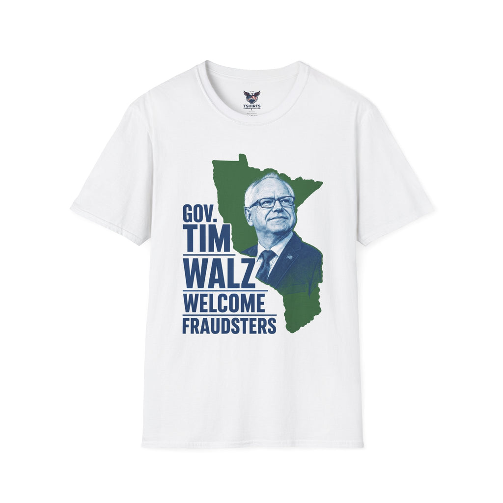 Governor Tim Walz Portrait T-Shirt | Minnesota State Silhouette