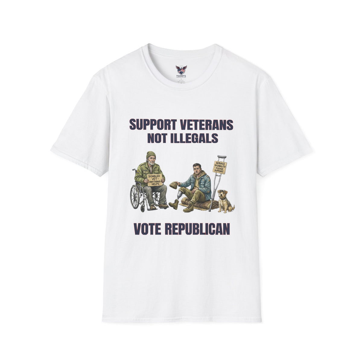 Support Veterans Not Illegals Tshirt