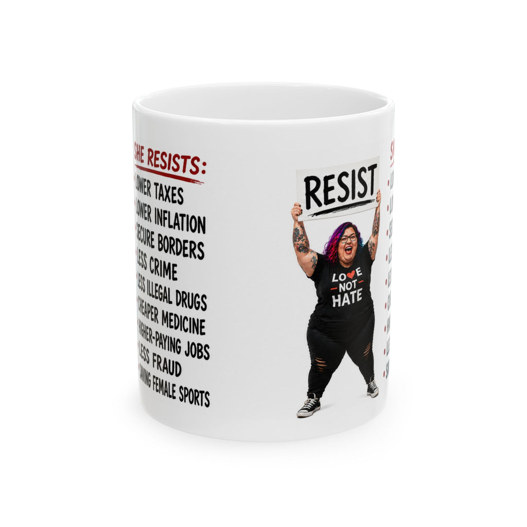 Satire Resist Political Statement Mug — RESIST A BETTER LIFE Protest Coffee Cup (11oz/15oz)