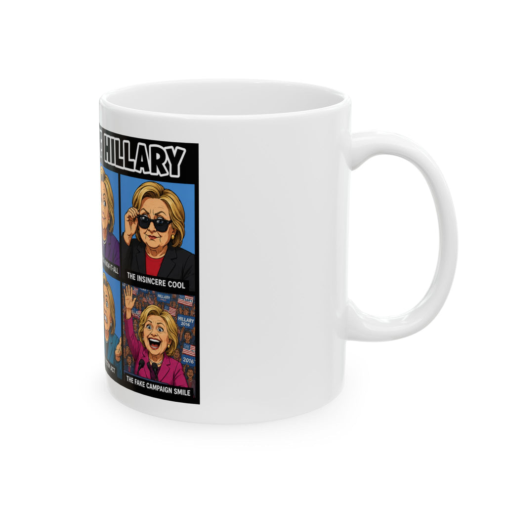 Comic Character Fake Faces of Hillary Mug | 11oz or 15oz Ceramic