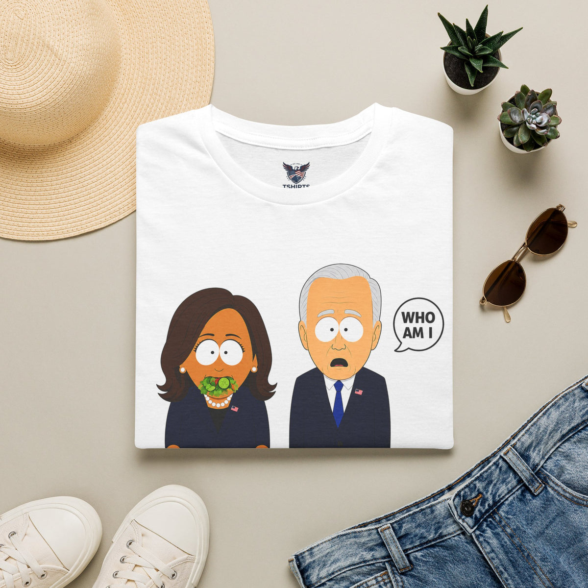 "Trump Patriot Shirt | America First T-Shirt | Conservative Republican Apparel | God Family Country Tee" | anti-woke tshirt | Harris Biden Cartoon Characters T-Shirt | Political Parody Tee