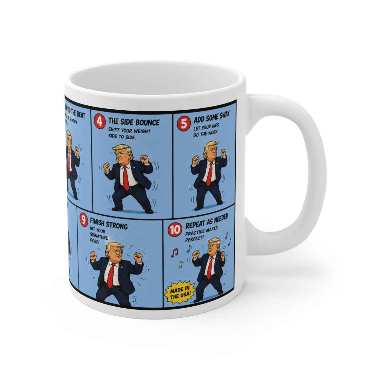 How-To: The Trump Dance 11oz Mug — Funny Instructional Dance Steps Coffee Cup