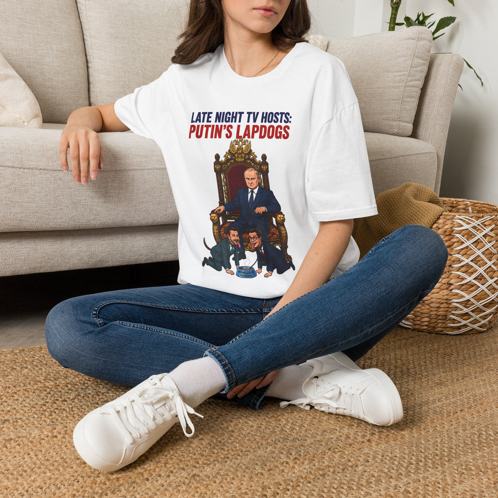 Political Satire T-Shirt — "Late Night TV Hosts: Putin's Lapdogs" Graphic Tee