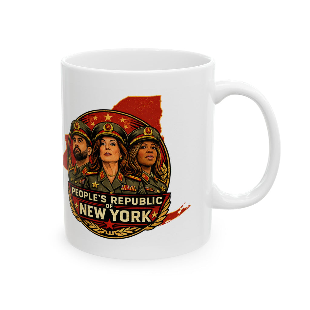 People’s Republic of New York Satire Ceramic Mug — Retro Propaganda Design (11oz & 15oz)