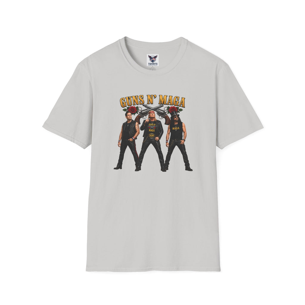 Guns N' Maga Rock Band T-Shirt — Trump, Vance, Rubio Political Parody Graphic Tee