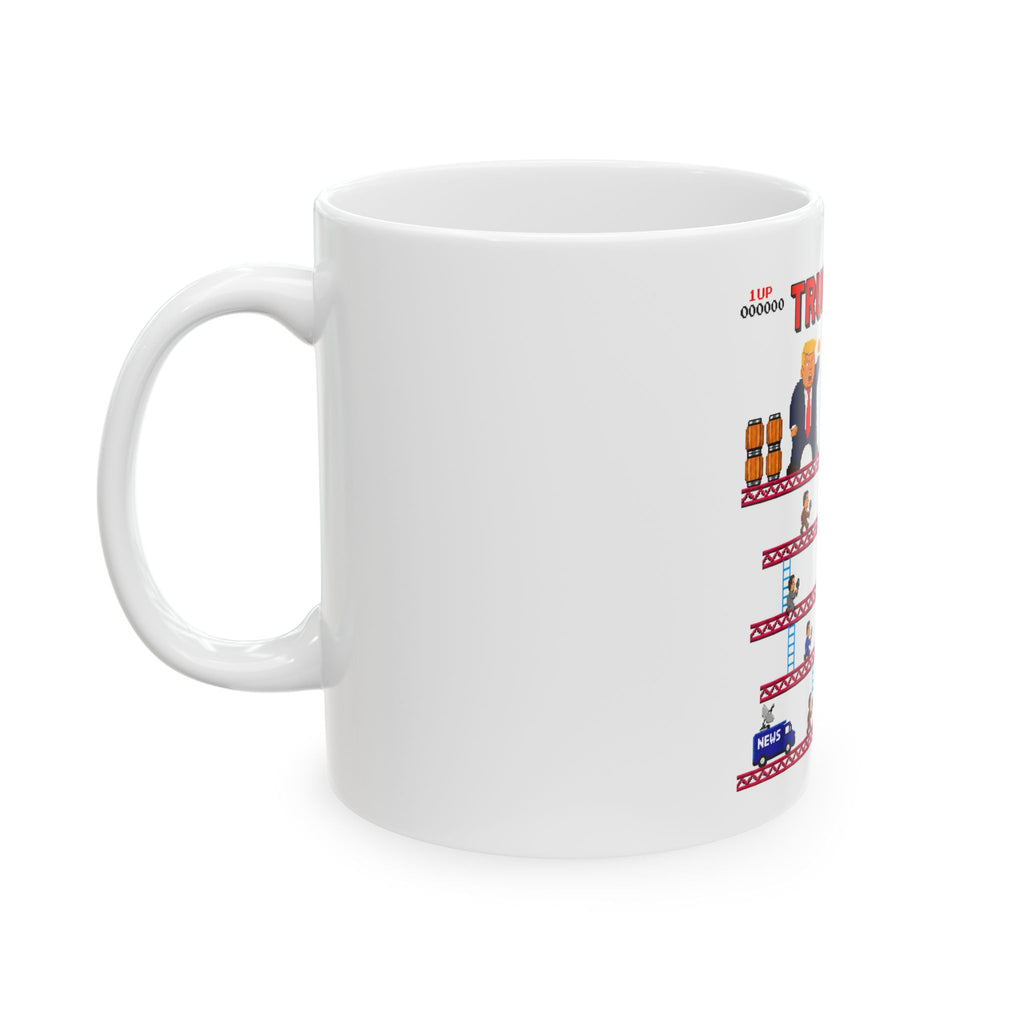 Trump Kong Retro Video Game Ceramic Mug (11oz, 15oz) — President Trump Political Parody Coffee Cup