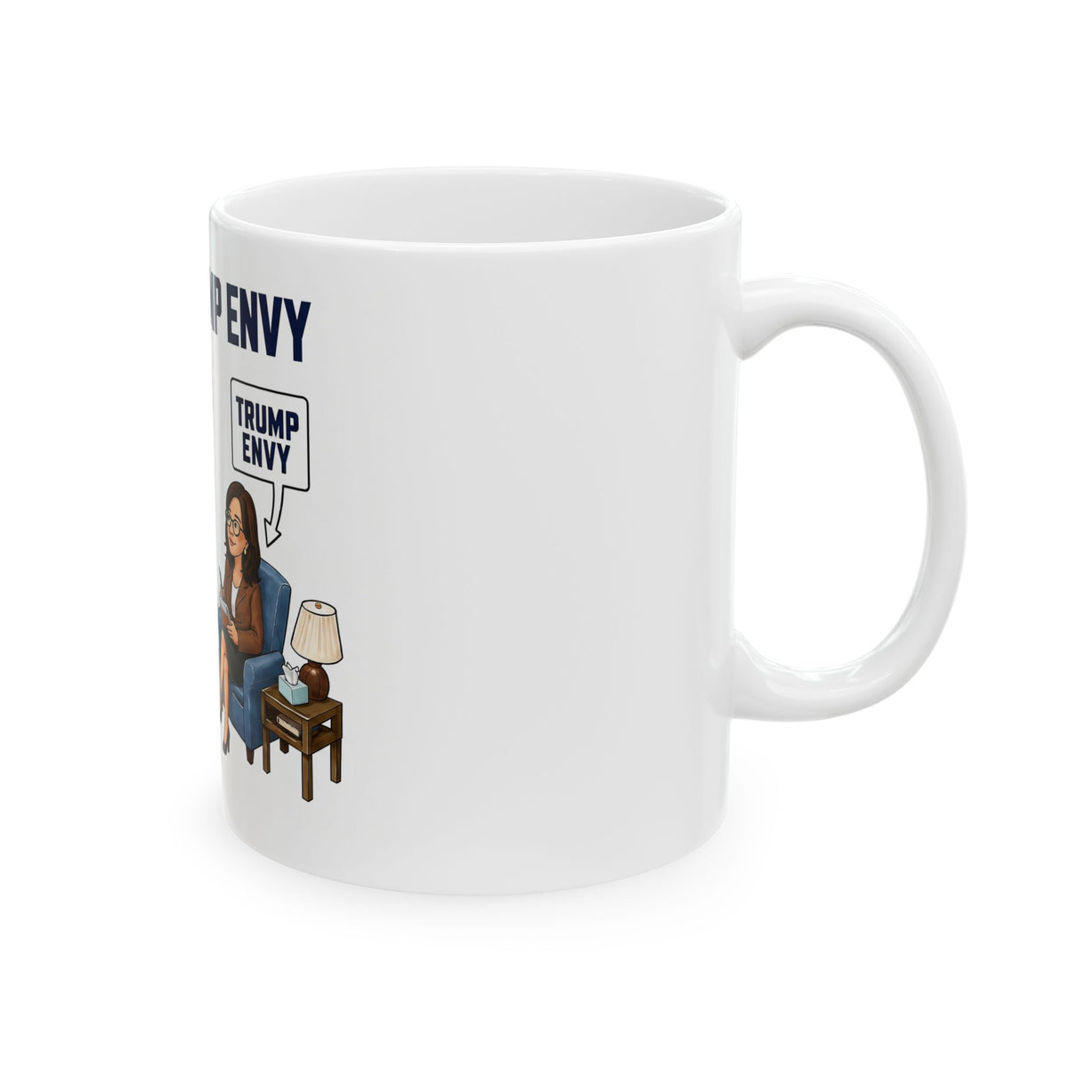 Trump Envy Cartoon Therapy Scene Mug | Ceramic coffee cup