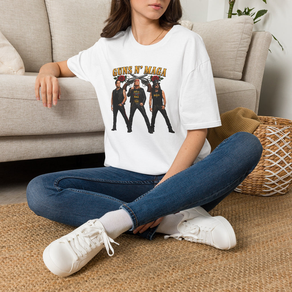 Guns N' Maga Rock Band T-Shirt — Trump, Vance, Rubio Political Parody Graphic Tee