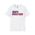 "Trump Patriot Shirt | America First T-Shirt | Conservative Republican Apparel | God Family Country Tee" | anti-woke tshirt | T-Shirt — "100% Woke Free" Bold Retro Graphic
