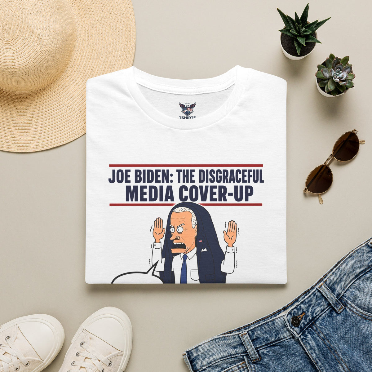 Political Protest T-Shirt — "Joe Biden: The Disgraceful Media Cover-Up" Design