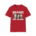 Cherry Red Shut Em Down Democrats Three Faces Portrait T-Shirt | Retro Pop Art Trio