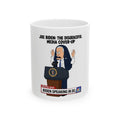 FAKE NEWS BIDEN COVERAGE Funny Political Cartoon Ceramic Mug - 'Biden Speech' Satire