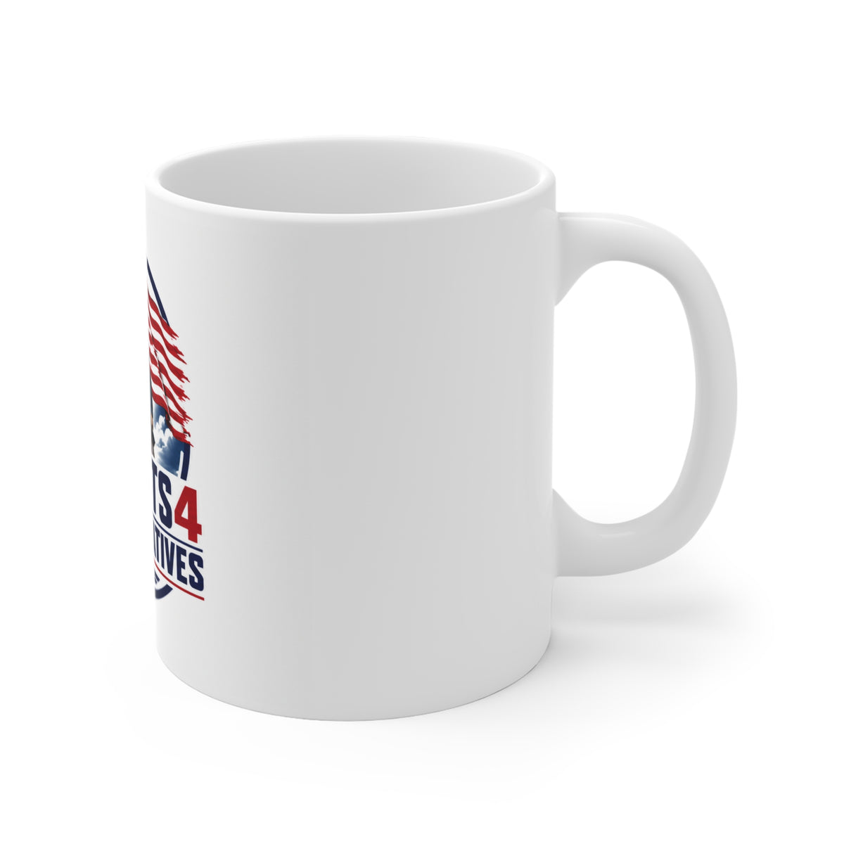 Conservative American Flag Coffee Mug – "The" Tshirts4Conservatives Patriotic Ceramic Teacup, Republican & Right-Wing Drinkware