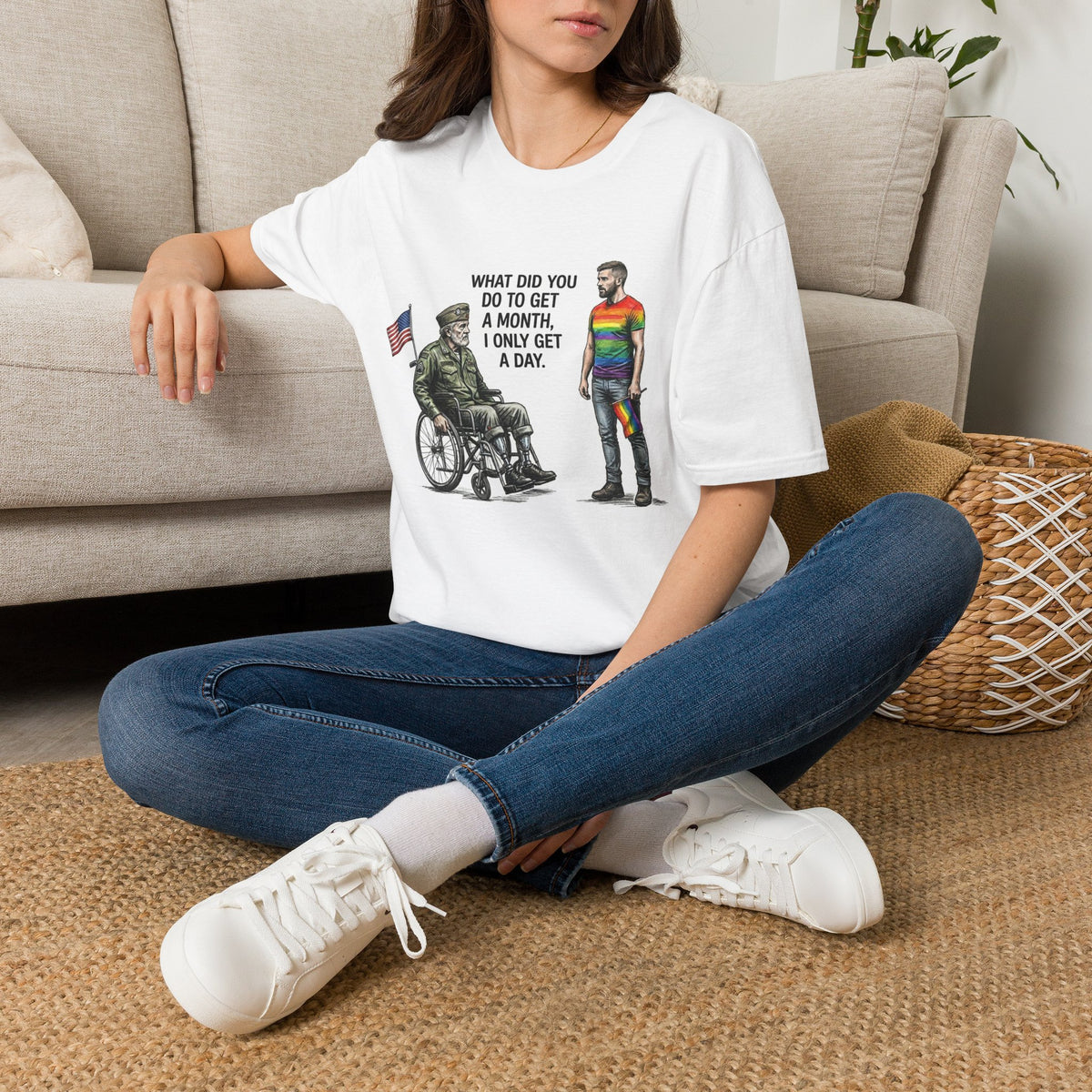 Veteran Wheelchair vs Rainbow Shirt, T-Shirt