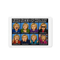 Cartoon Political Faces Die-Cut Magnet | Funny Illustrated Character Grid