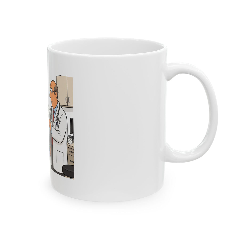 Funny Prescription Cartoon Mug – 'Stop Dating American Women' Doctor Joke Ceramic Coffee Cup (11oz/15oz)