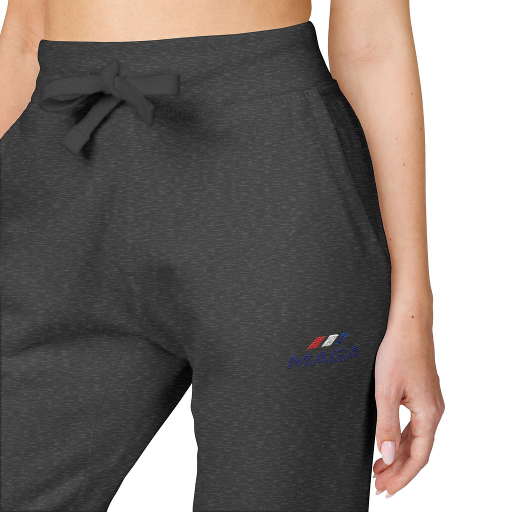Embroidered 'MAGA' Fleece Sweatpants — The Conservative Brand - White Casual Joggers