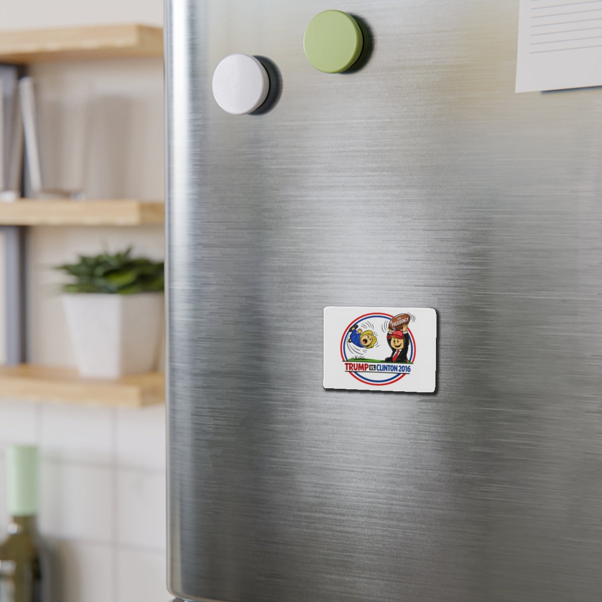 Trump vs Clinton 2016 Cartoon Magnet | Die-Cut Magnet